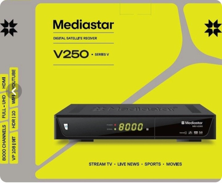 گیرنده دیجیتال مدیا استار مدل V250 با ریموت کنترل جدید